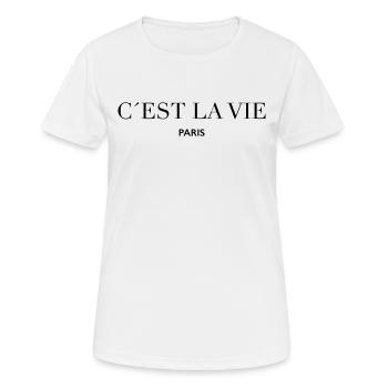 C´est la vie Paris - Frauen T-Shirt atmungsaktiv - Weiß - Vorne - AI Model Female 172 dark (172cm)