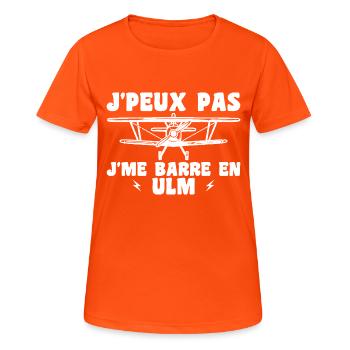 Flugzeug Humor Ulm - Frauen T-Shirt atmungsaktiv - Neonorange - Vorne - AI Model Female 172 dark (172cm)
