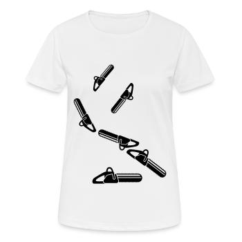 Icône d’icône de tronçonneuse - T-shirt respirant Femme - blanc - Devant - AI Model Female 172 dark (172cm)