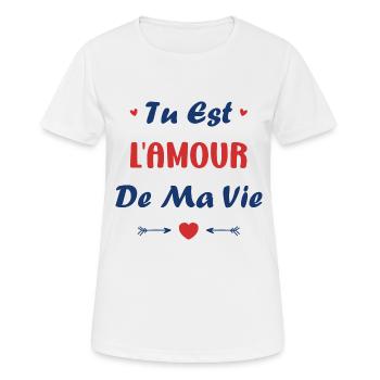 Tu est l'amour de ma vie - T-shirt respirant Femme - blanc - Devant - AI Model Female 172 dark (172cm)