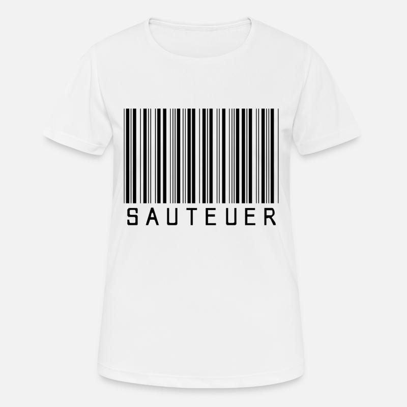 Strichcode "SAUTEUER" black/schwarz - Frauen T-Shirt atmungsaktiv - Weiß