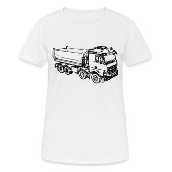 Camion benne 4 camions Camion benne ciężarówka camion - T-shirt respirant Femme - blanc - Devant - AI Model Female 172 dark (172cm)