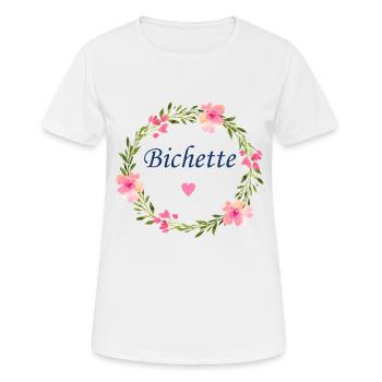 Bichette - T-shirt respirant Femme - blanc - Devant - AI Model Female 172 dark (172cm)