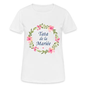 Tata de la mariée - T-shirt respirant Femme - blanc - Devant - AI Model Female 172 dark (172cm)