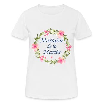 Marraine de la mariée - T-shirt respirant Femme - blanc - Devant - AI Model Female 172 dark (172cm)