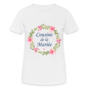 Cousine de la mariée - T-shirt respirant Femme - blanc - Devant - AI Model Female 172 dark (172cm)