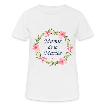 Mamie de la mariée - T-shirt respirant Femme - blanc - Devant - AI Model Female 172 dark (172cm)