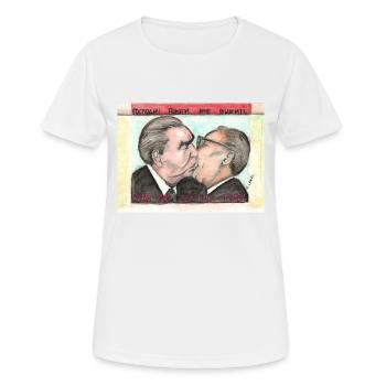 The Kiss Der sozialistische Bruderkuss - Frauen T-Shirt atmungsaktiv - Weiß - Vorne - AI Model Female 172 dark (172cm)