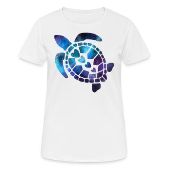 Meeresschildkröte im Weltraum - Frauen T-Shirt atmungsaktiv - Weiß - Vorne - AI Model Female 172 dark (172cm)