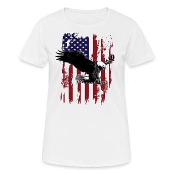 Eagle American Flag - Women's Breathable T-Shirt - white - Front - AI Model Female 172 dark (172cm)