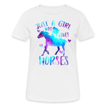 Nur ein Mädchen, das Westernpferde liebt - Frauen T-Shirt atmungsaktiv - Weiß - Vorne - AI Model Female 172 dark (172cm)