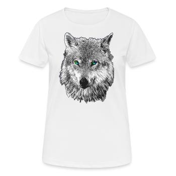Loup - T-shirt respirant Femme - blanc - Devant - AI Model Female 172 dark (172cm)