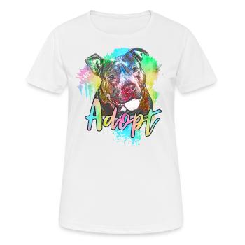 Pitbull Rescue - Adoptieren Sie nicht einkaufen - Frauen T-Shirt atmungsaktiv - Weiß - Vorne - AI Model Female 172 dark (172cm)