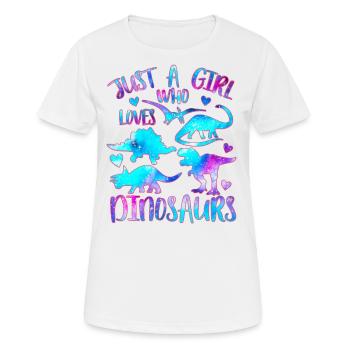 Juste une fille qui aime les dinosaures - T-shirt respirant Femme - blanc - Devant - AI Model Female 172 dark (172cm)