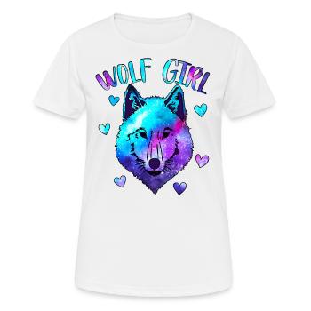 Wolf Girl - Women's Breathable T-Shirt - white - Front - AI Model Female 172 dark (172cm)