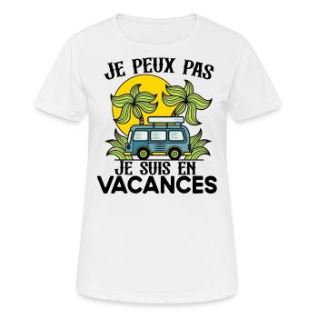 Vacances été plage Je peux pas cadeau humour - T-shirt respirant Femme - blanc - Devant - AI Model Female 172 dark (172cm)