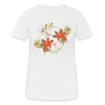 Fleurs de lys - T-shirt respirant Femme - blanc - Devant - AI Model Female 172 dark (172cm)