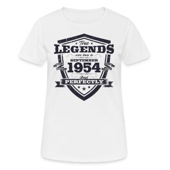 70e anniversaire Original août 1954 Né en 1954 - T-shirt respirant Femme - blanc - Devant - AI Model Female 172 dark (172cm)