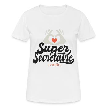 Super Secrétaire l unique cadeau Secretaire - T-shirt respirant Femme - blanc - Devant - AI Model Female 172 dark (172cm)