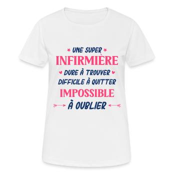 Une super Infirmière dure a trouver - T-shirt respirant Femme - blanc - Devant - AI Model Female 172 dark (172cm)
