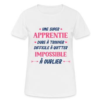 Une super apprentie - T-shirt respirant Femme - blanc - Devant - AI Model Female 172 dark (172cm)