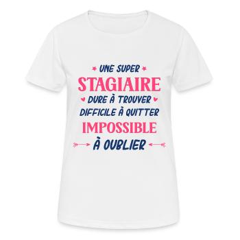 Une super Stagiaire - T-shirt respirant Femme - blanc - Devant - AI Model Female 172 dark (172cm)