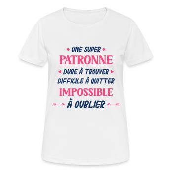 Une super patronne - T-shirt respirant Femme - blanc - Devant - AI Model Female 172 dark (172cm)