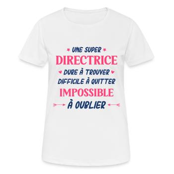 Une super directrice dure a trouver difficile a qu - T-shirt respirant Femme - blanc - Devant - AI Model Female 172 dark (172cm)