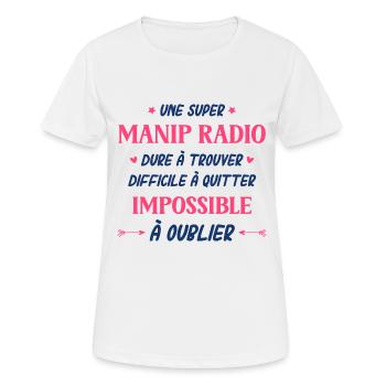 Une manip radio dure a trouver difficile a quitte - T-shirt respirant Femme - blanc - Devant - AI Model Female 172 dark (172cm)