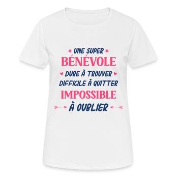 Super bénévole - T-shirt respirant Femme - blanc - Devant - AI Model Female 172 dark (172cm)