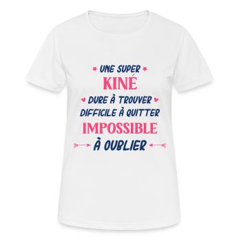 Super kiné - T-shirt respirant Femme - blanc - Devant - AI Model Female 172 dark (172cm)