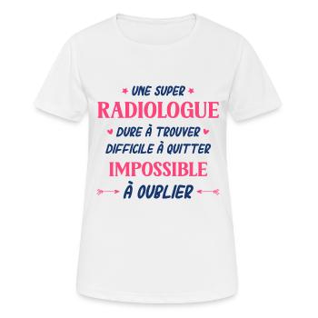 Super radiologue - T-shirt respirant Femme - blanc - Devant - AI Model Female 172 dark (172cm)