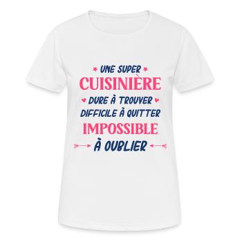Super cuisinière - T-shirt respirant Femme - blanc - Devant - AI Model Female 172 dark (172cm)