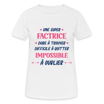 Super factrice - T-shirt respirant Femme - blanc - Devant - AI Model Female 172 dark (172cm)