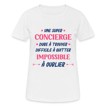 Super concierge - T-shirt respirant Femme - blanc - Devant - AI Model Female 172 dark (172cm)