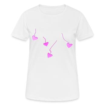 rosa herzen glitzer linien - Frauen T-Shirt atmungsaktiv - Weiß - Vorne - AI Model Female 172 dark (172cm)