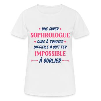 Une super sophrologue - T-shirt respirant Femme - blanc - Devant - AI Model Female 172 dark (172cm)