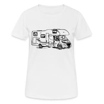 Camper Alcove Camping Camper noir - T-shirt respirant Femme - blanc - Devant - AI Model Female 172 dark (172cm)