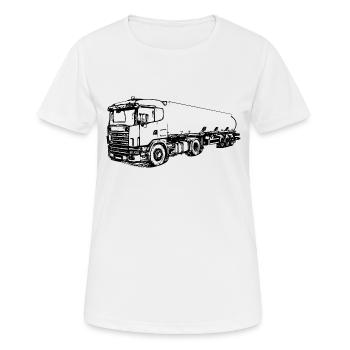 Tankzug LKW camion ciężarówka Tanker Lastwagen - Frauen T-Shirt atmungsaktiv - Weiß - Vorne - AI Model Female 172 dark (172cm)