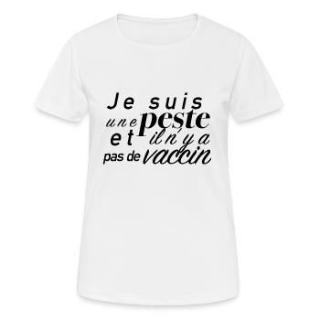Je suis une peste et il n'y pas de vaccin - T-shirt respirant Femme - blanc - Devant - AI Model Female 172 dark (172cm)