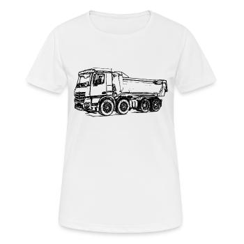 Muldenkipper LKW Kipper Truck ciężarówka camion - Frauen T-Shirt atmungsaktiv - Weiß - Vorne - AI Model Female 172 dark (172cm)
