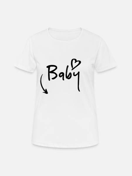 Babybauch - Frauen T-Shirt atmungsaktiv - Weiß