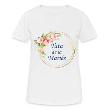 Tata de la mariée - T-shirt respirant Femme - blanc - Devant - AI Model Female 172 dark (172cm)