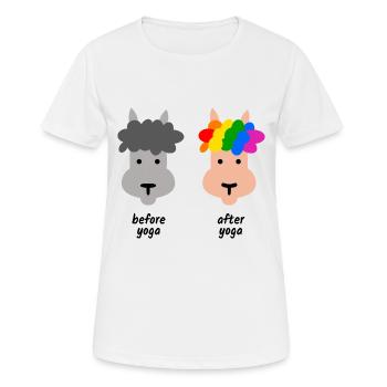 Cadeau de Lama Yoga - T-shirt respirant Femme - blanc - Devant - AI Model Female 172 dark (172cm)