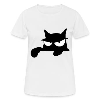 Black Cat 14 cat - Women's Breathable T-Shirt - white - Front - AI Model Female 172 dark (172cm)