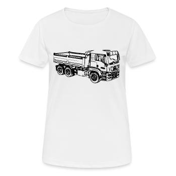 Muldenkipper LKW Kipper Truck ciężarówka camion - Frauen T-Shirt atmungsaktiv - Weiß - Vorne - AI Model Female 172 dark (172cm)