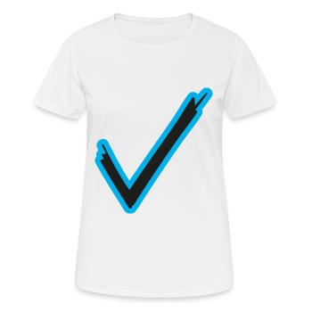 Hook check mark symbols - Women's Breathable T-Shirt - white - Front - AI Model Female 172 dark (172cm)