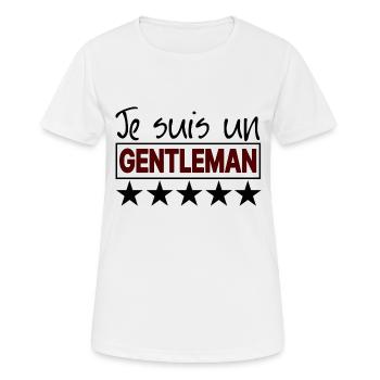 Je suis Gentleman - T-shirt respirant Femme - blanc - Devant - AI Model Female 172 dark (172cm)