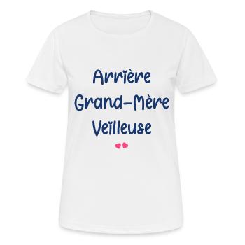 Arrière Grand Mère Veilleuse - T-shirt respirant Femme - blanc - Devant - AI Model Female 172 dark (172cm)