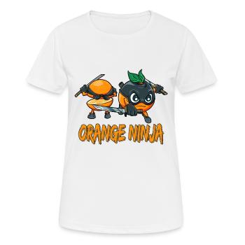 Orange Ninja Frucht Früchte Orangensaft - Frauen T-Shirt atmungsaktiv - Weiß - Vorne - AI Model Female 172 dark (172cm)